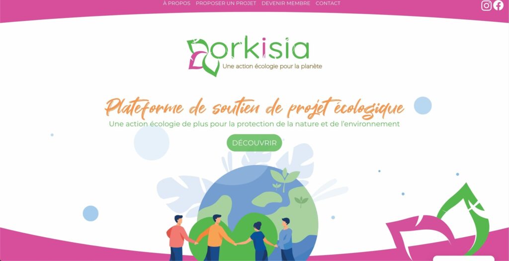 Orkisia - Plateforme de soutien écologique propulsée par Webotop