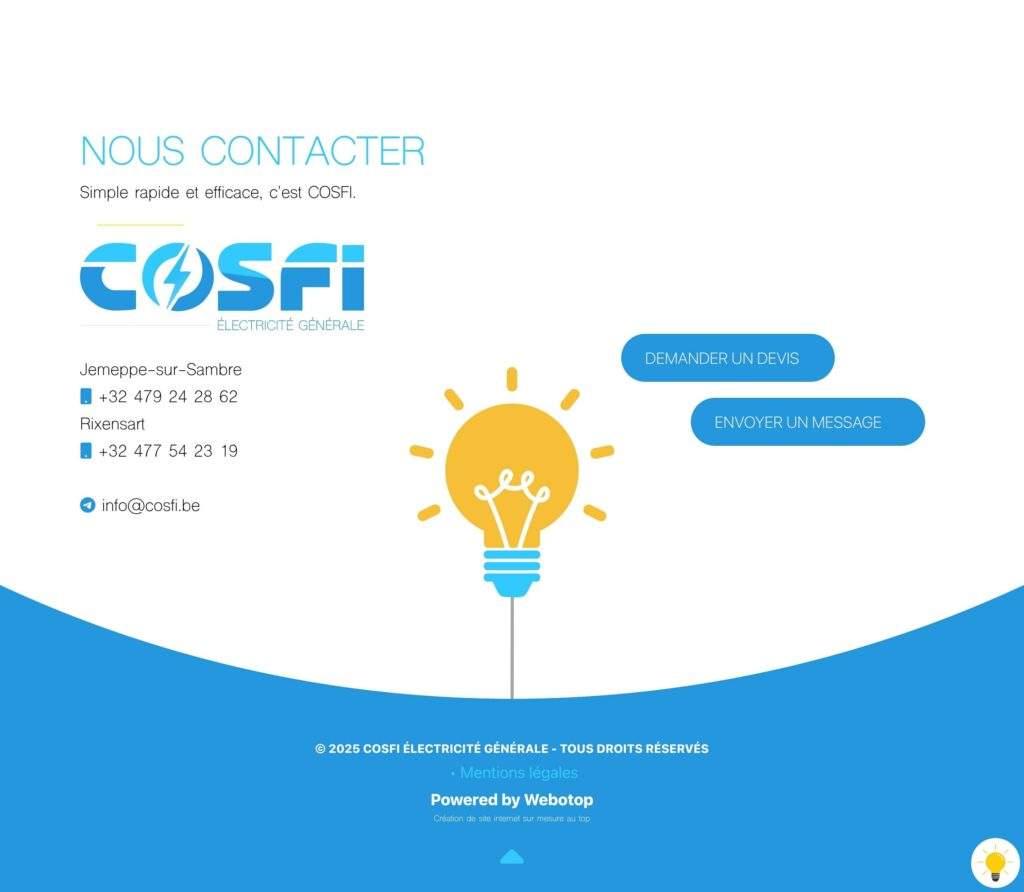 Cosfi - Électricité générale - Réalisation Webotop